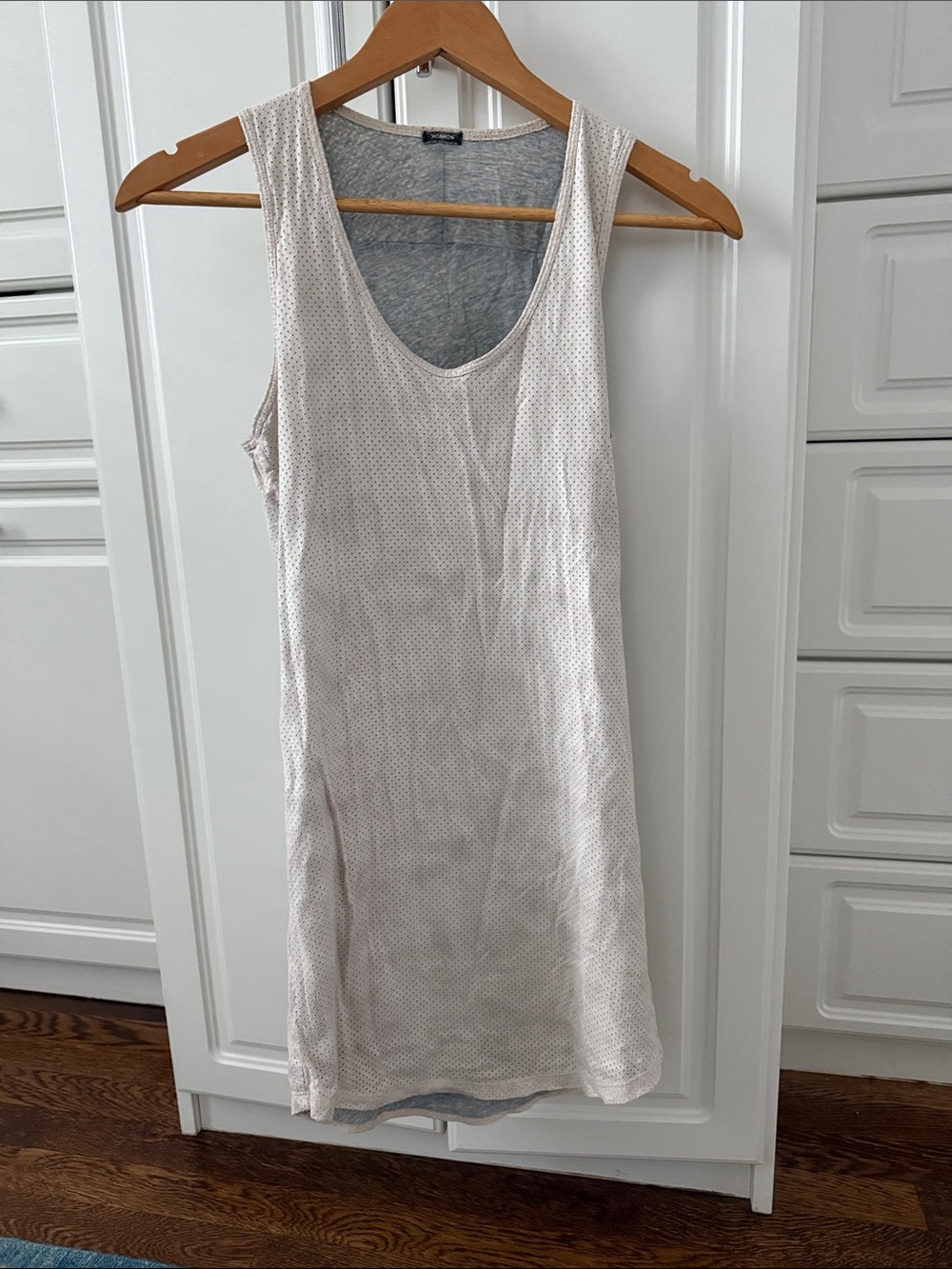 Monrow Light Gray Perforated Sleeveless Tank